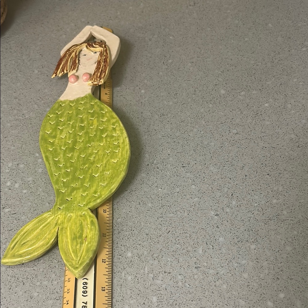 Handcrafted Mermaid Wall Decor - Green and Brown - Picture 7 of 7